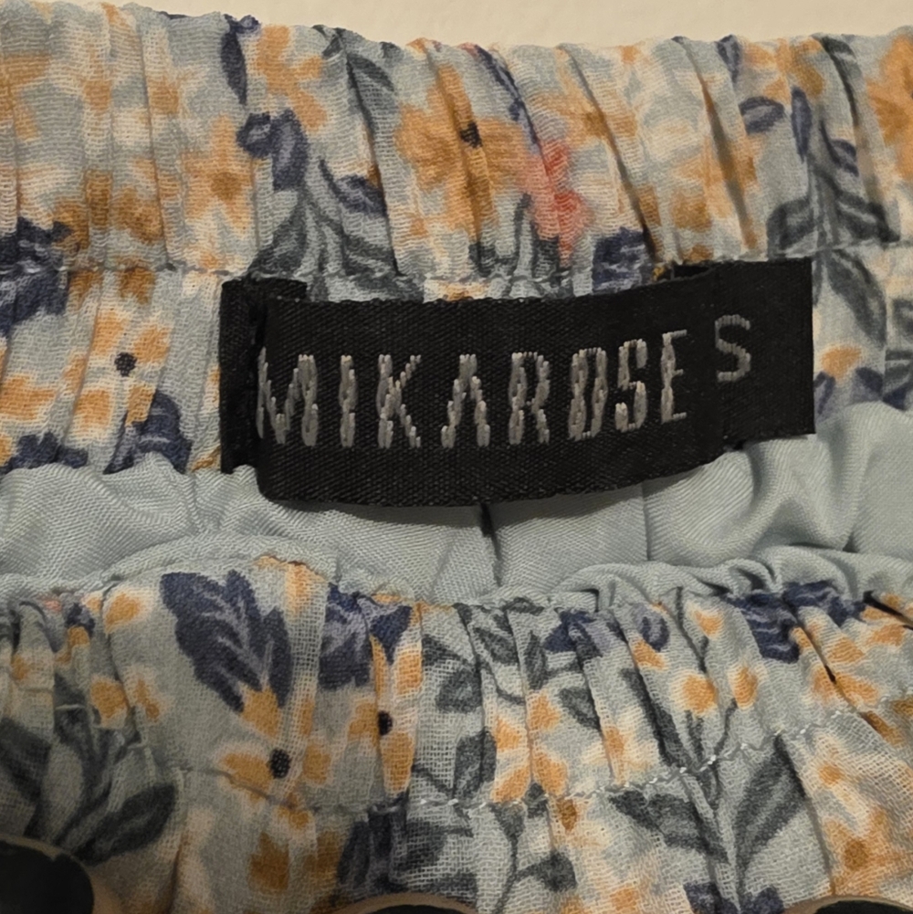 Mikarose Multicolor Floral A-Line Skirt, Pleated, Size Small - Picture 5 of 5
